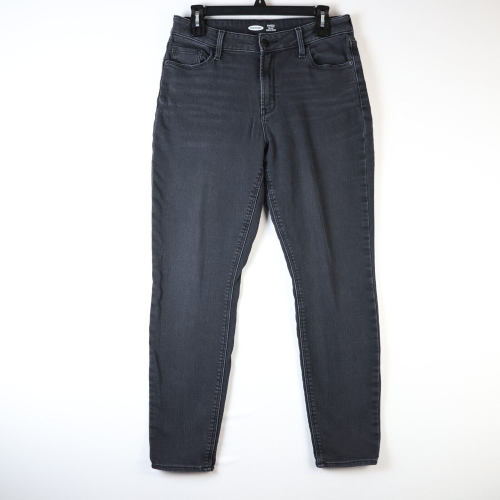 OLD NAVY Rockstar Skinny High Rise Black Denim Jeans Women's Size 10 Regular